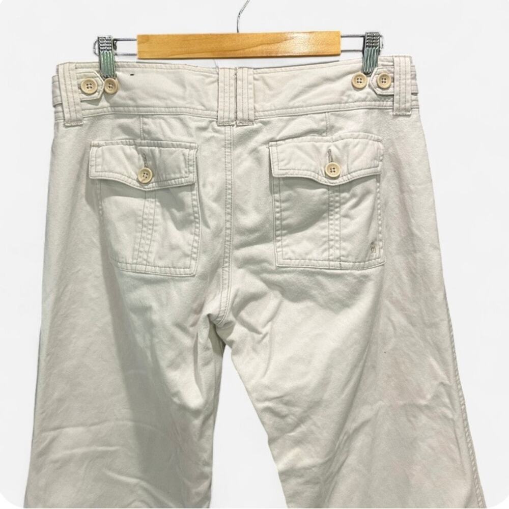 Y2K Abercrombie & Fitch Low Rise Hip Hugger Flare Pants Cream Cotton Size 8 - Picture 7 of 10